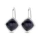 Victoria Ezüst színű fekete köves fülbevaló
