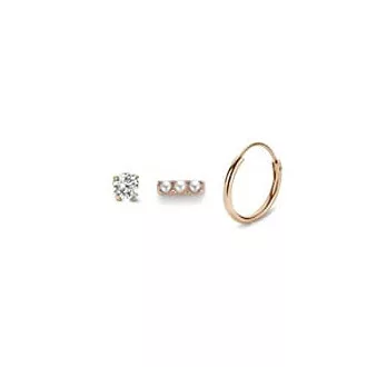 Victoria Rose gold színű fülbevaló 3 db-os