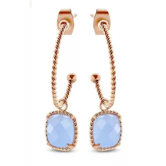 Victoria Rose gold színű kék köves fülbevaló