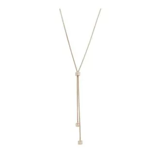 Victoria Rose gold színű fehér köves kocka nyaklánc