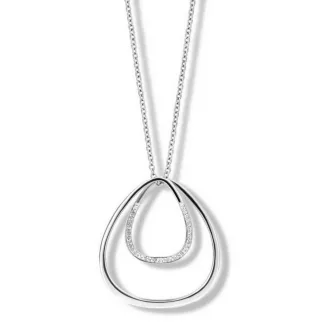 Victoria Ezüst színű fehér köves nyaklánc