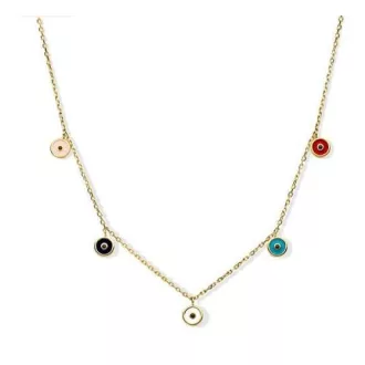 Victoria Arany színű színes köves nyaklánc