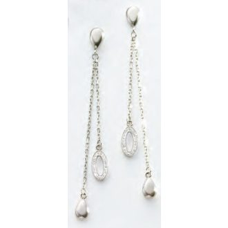 Victoria Ezüst színű fehér köves fülbevaló
