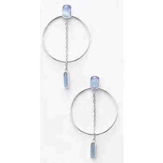 Victoria Ezüst színű kék köves karika fülbevaló