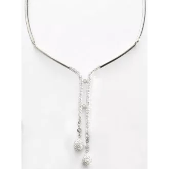 Victoria Ezüst színű fehér köves nyaklánc