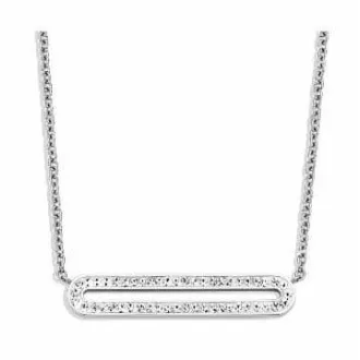 Victoria Ezüst színű fehér köves nyaklánc