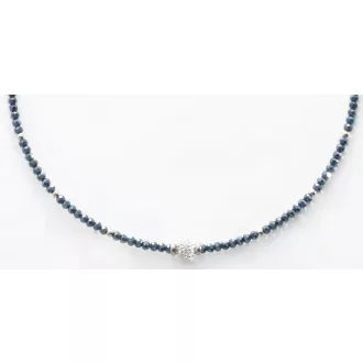 Victoria Fehér köves kék gyöngyös nyaklánc