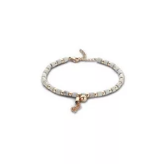 Victoria Rose gold színű fehér gyöngyös karkötő