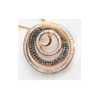 Victoria Rose gold színű fekete, fehér köves medál