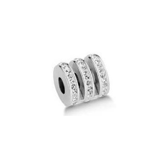 Victoria Ezüst színű fehér köves medál