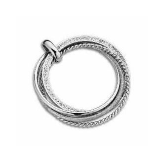 Victoria Ezüst színű fehér köves medál