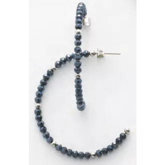 Victoria Ezüst színű kék gyöngyös fülbevaló