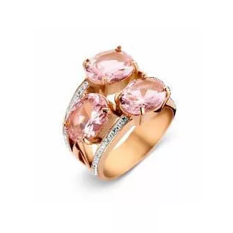   Victoria Rose gold színű fehér, rózsaszín köves gyűrű