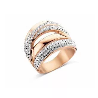 Victoria Rose gold színű fehér köves gyűrű