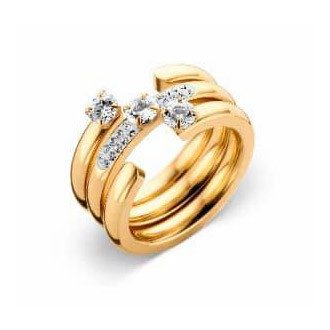 Victoria Arany színű fehér köves 3-as gyűrű szett