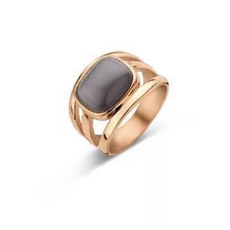 Victoria Rose gold színű fekete köves gyűrű