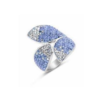 Victoria Ezüst színű kék, fehér köves szirom gyűrű
