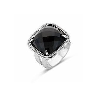 Victoria Ezüst színű fekete köves gyűrű