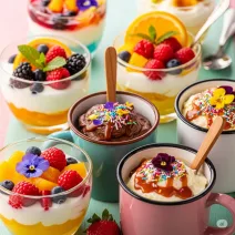 Puding, bögrekrém, gyümölcszselé